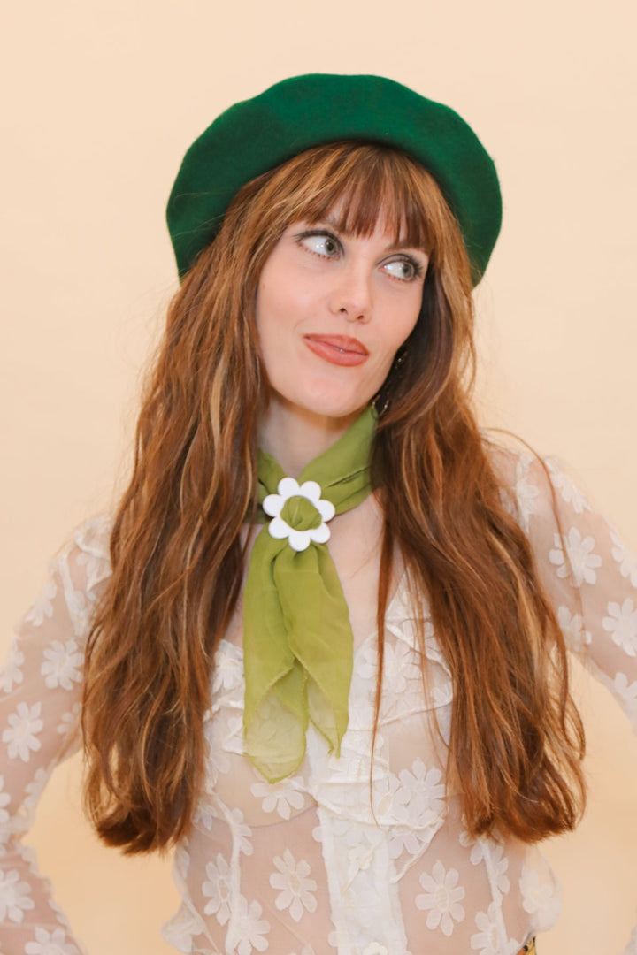 Brigitte Beret in Evergreen