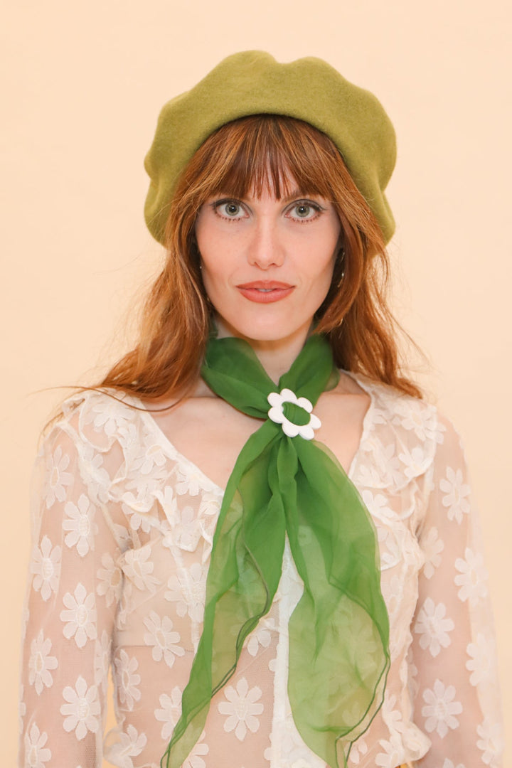 Brigitte Beret in Olive