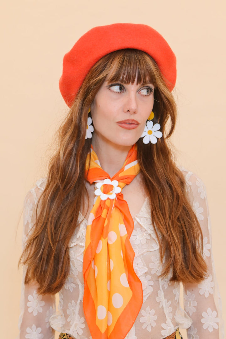 Brigitte Beret in Orange