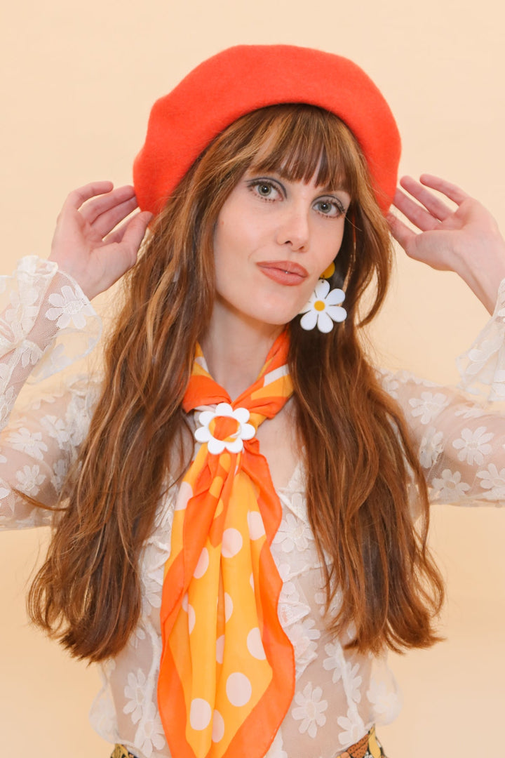 Brigitte Beret in Orange