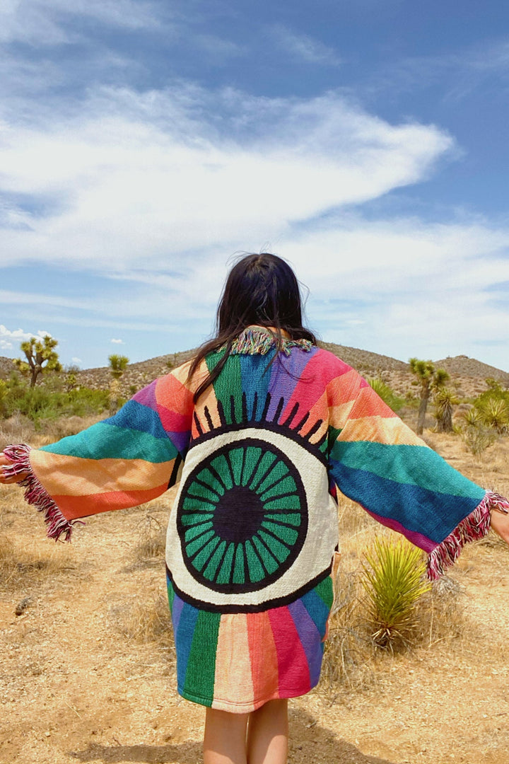 Rainbow Eye Blanket Robe Coat