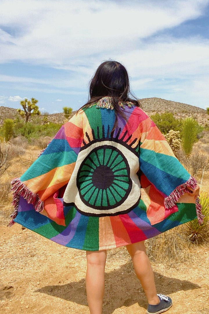 Rainbow Eye Blanket Robe Coat