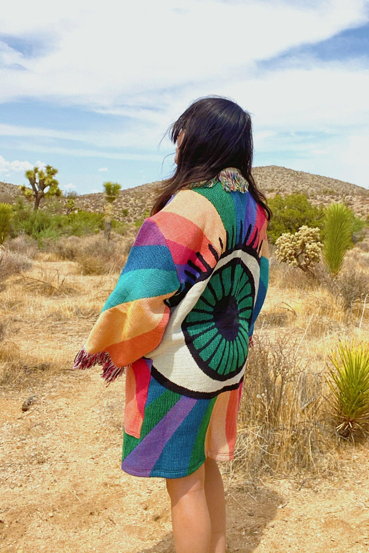 Rainbow Eye Blanket Robe Coat