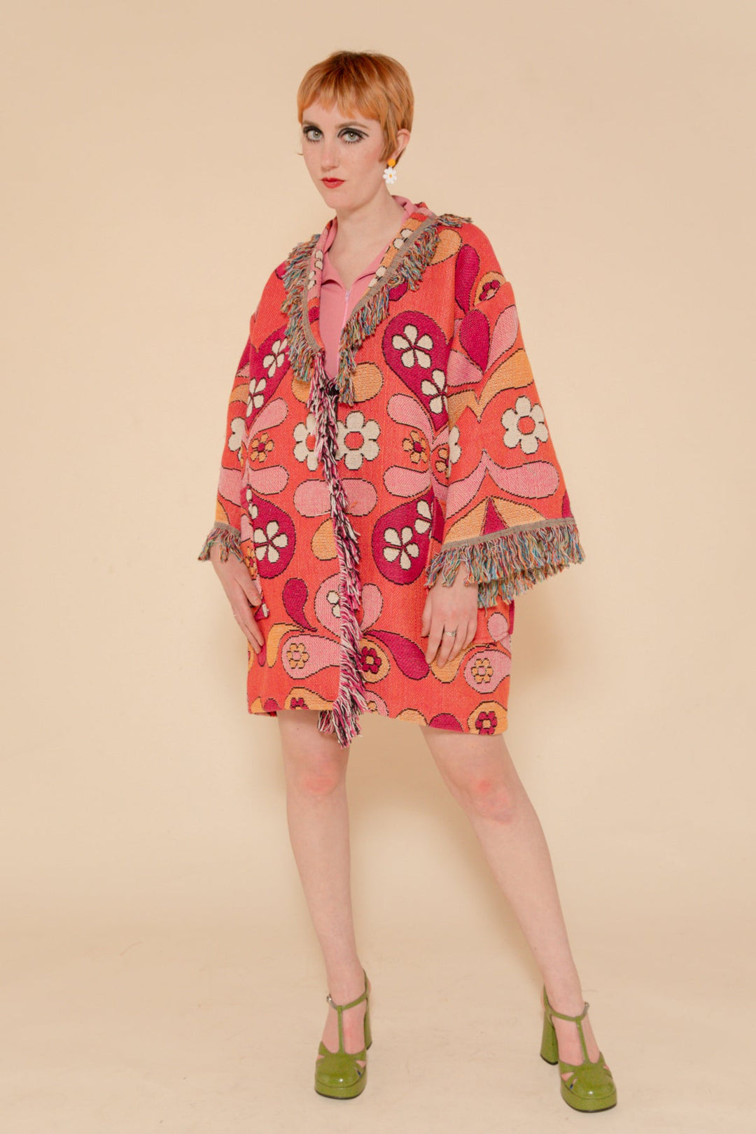 Rose Daisy Blanket Robe Coat