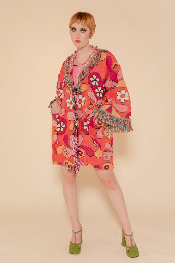 Rose Daisy Blanket Robe Coat