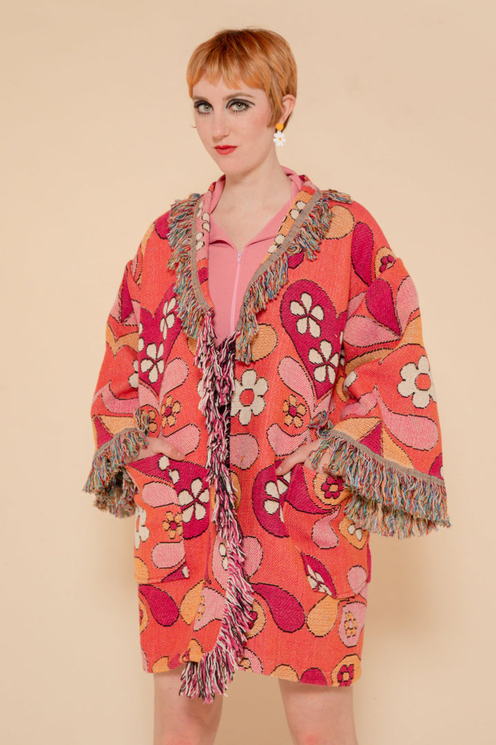 Rose Daisy Blanket Robe Coat