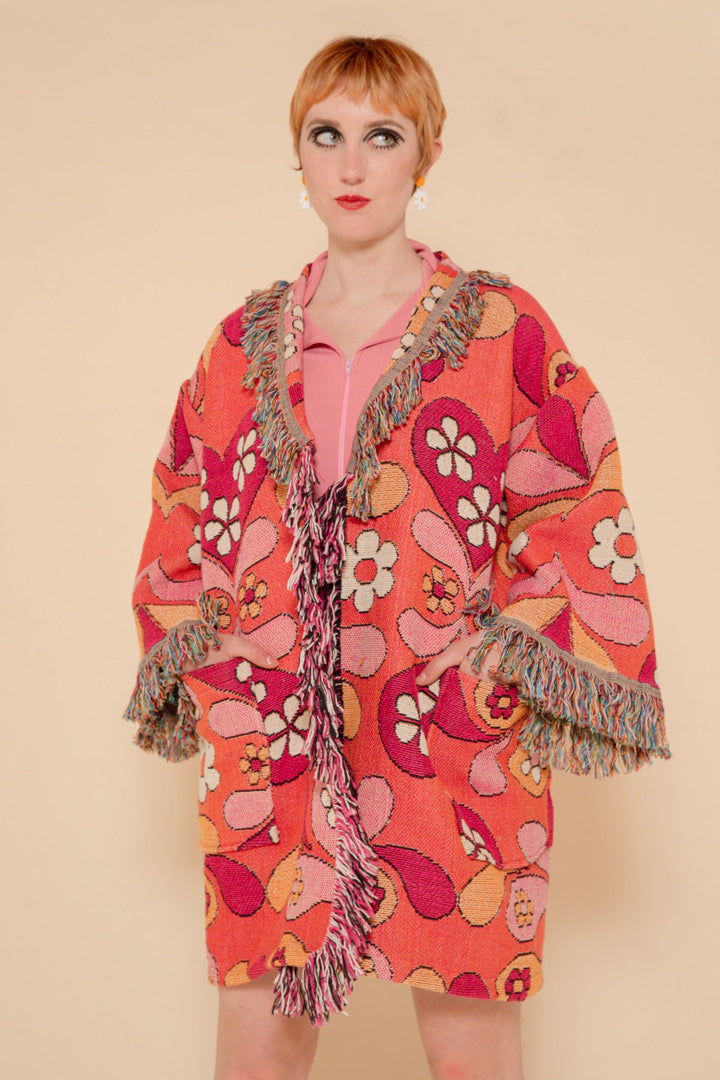 Rose Daisy Blanket Robe Coat