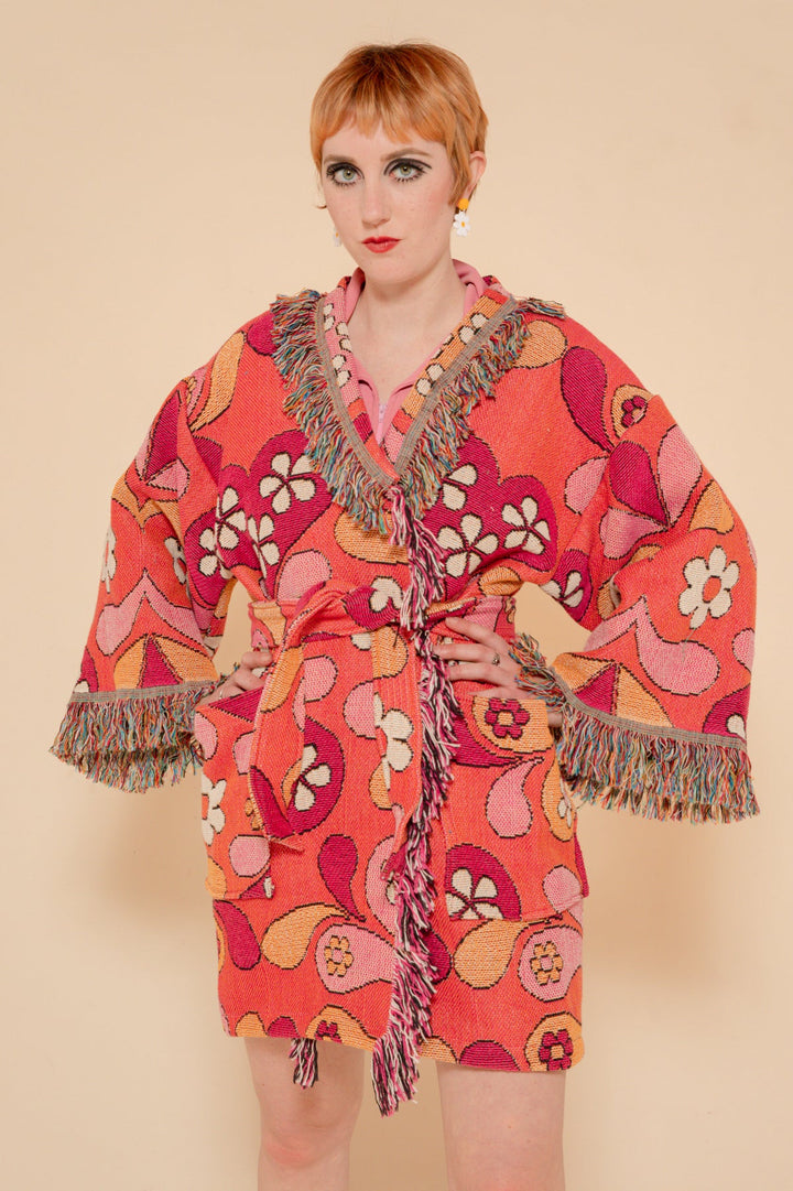 Rose Daisy Blanket Robe Coat