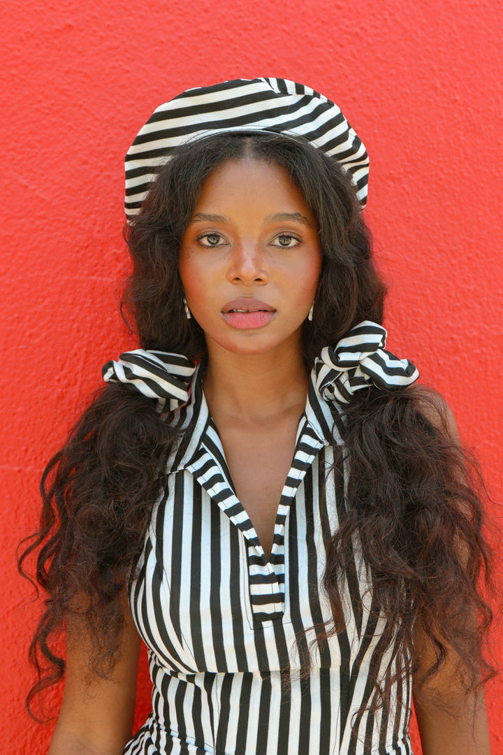 Black Stripe Scrunchie