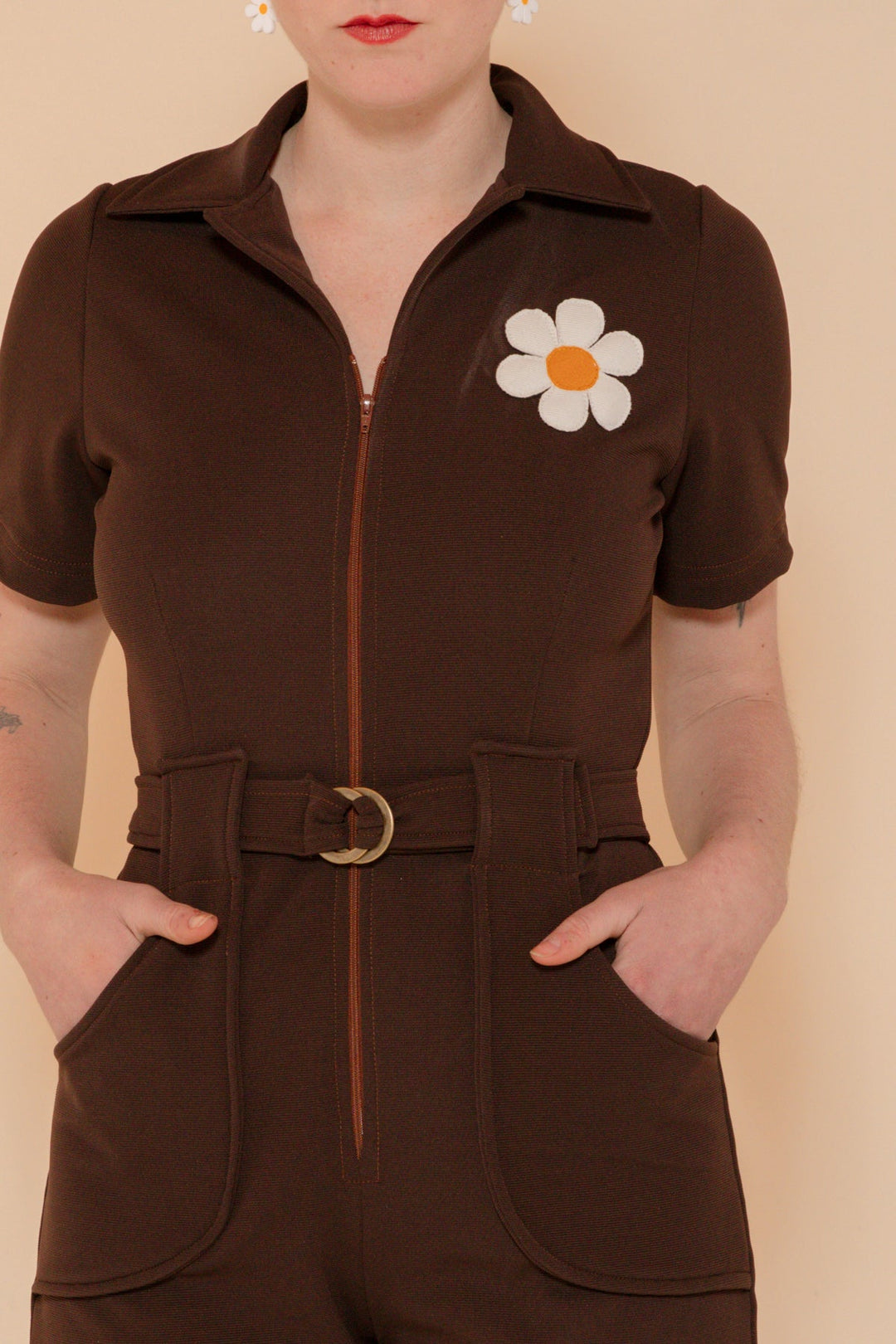 Flower Power Romper in Chocolate