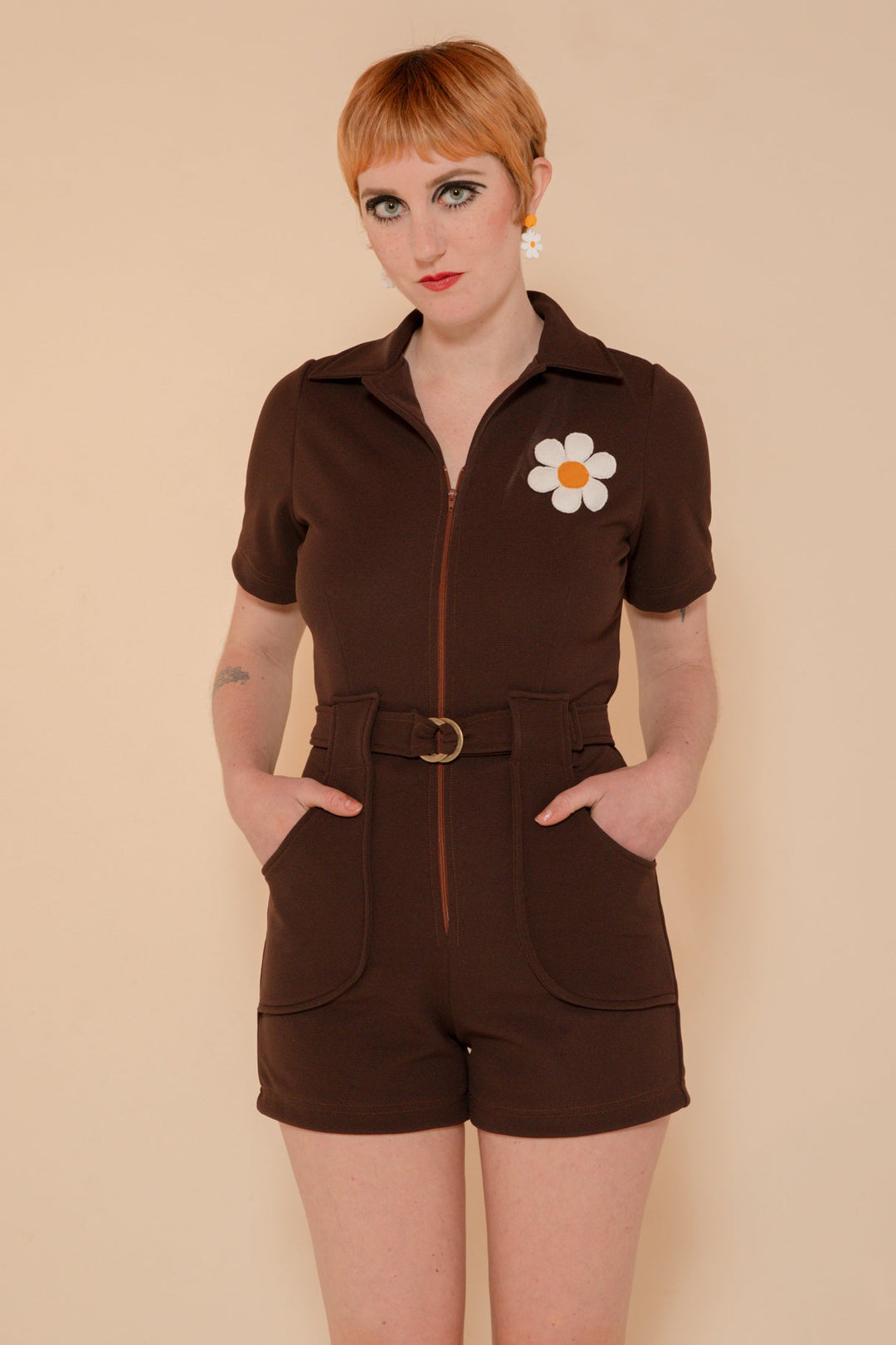 Flower Power Romper in Chocolate