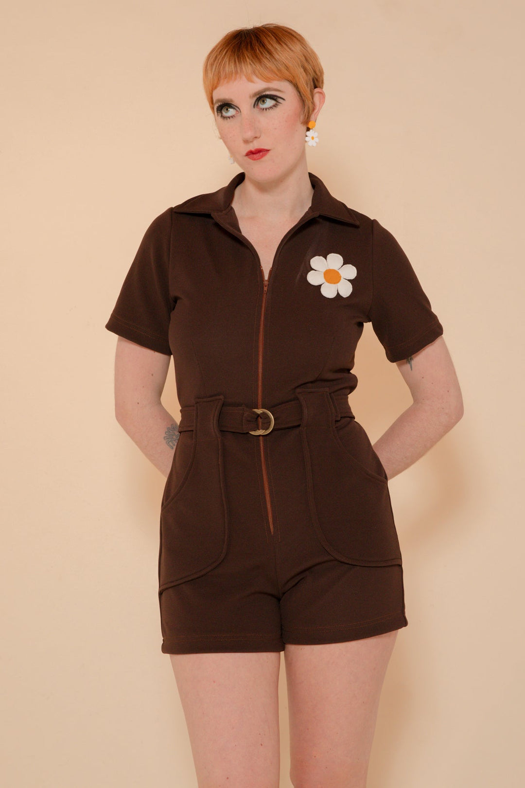 Flower Power Romper in Chocolate