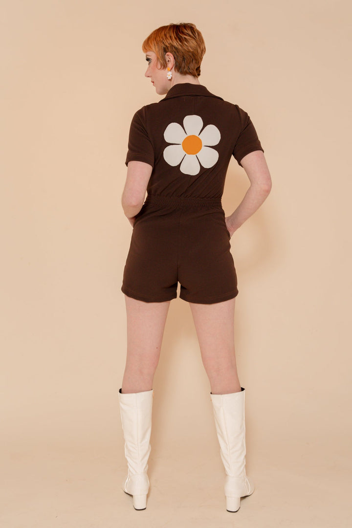 Flower Power Romper in Chocolate