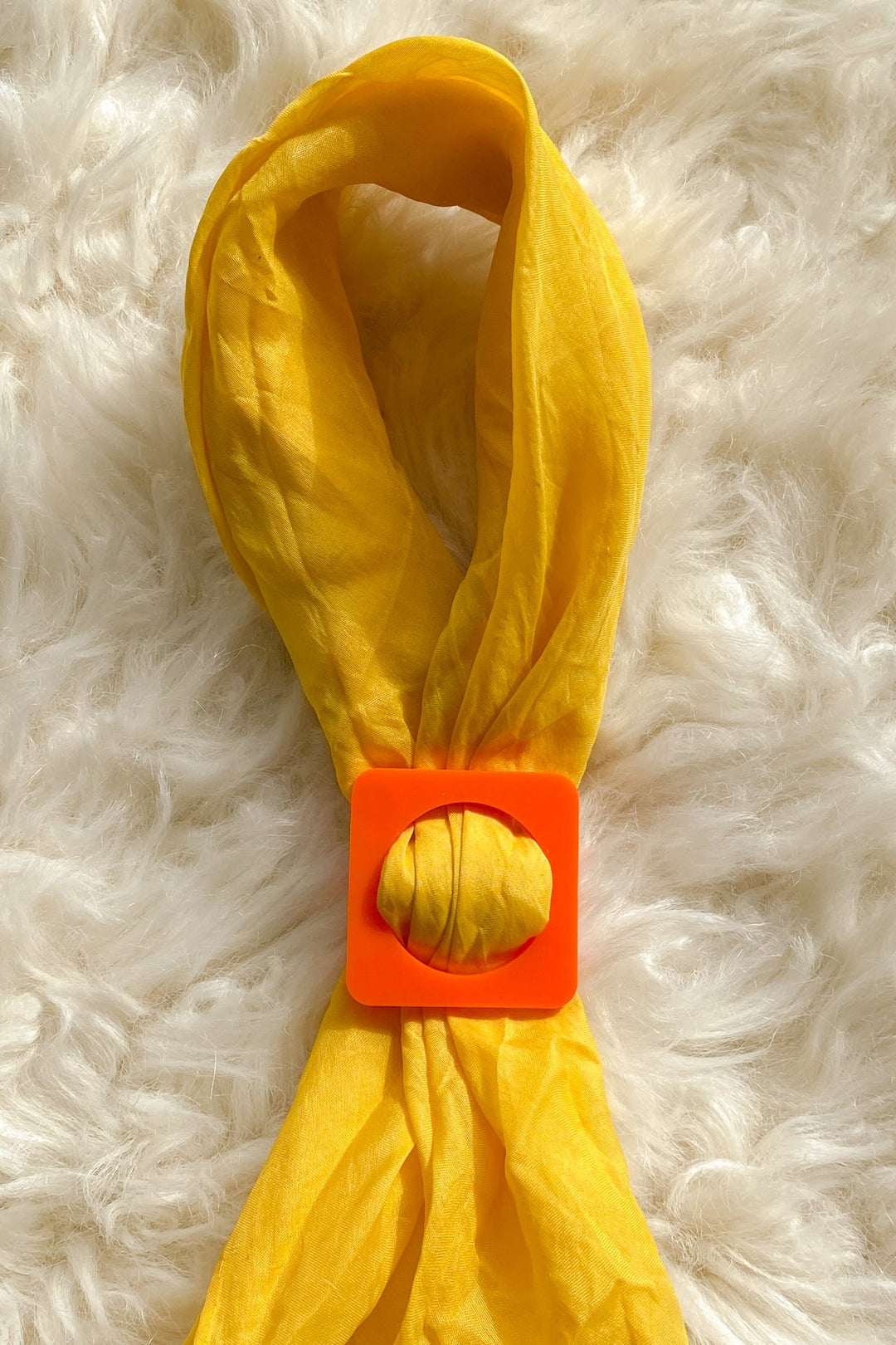 Square Scarf Slide in Orange