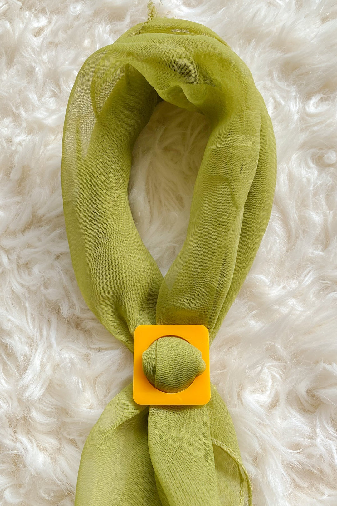 Square Scarf Slide in Yellow