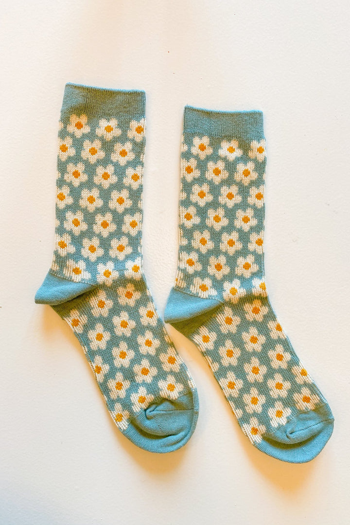 Daisy Socks in Baby Blue