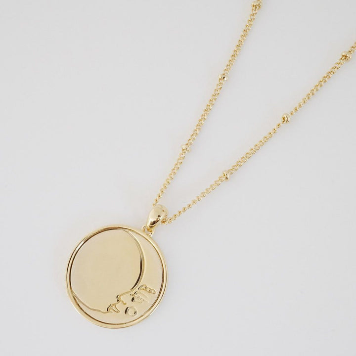 Moon Face Pendant Necklace