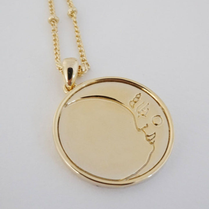 Moon Face Pendant Necklace