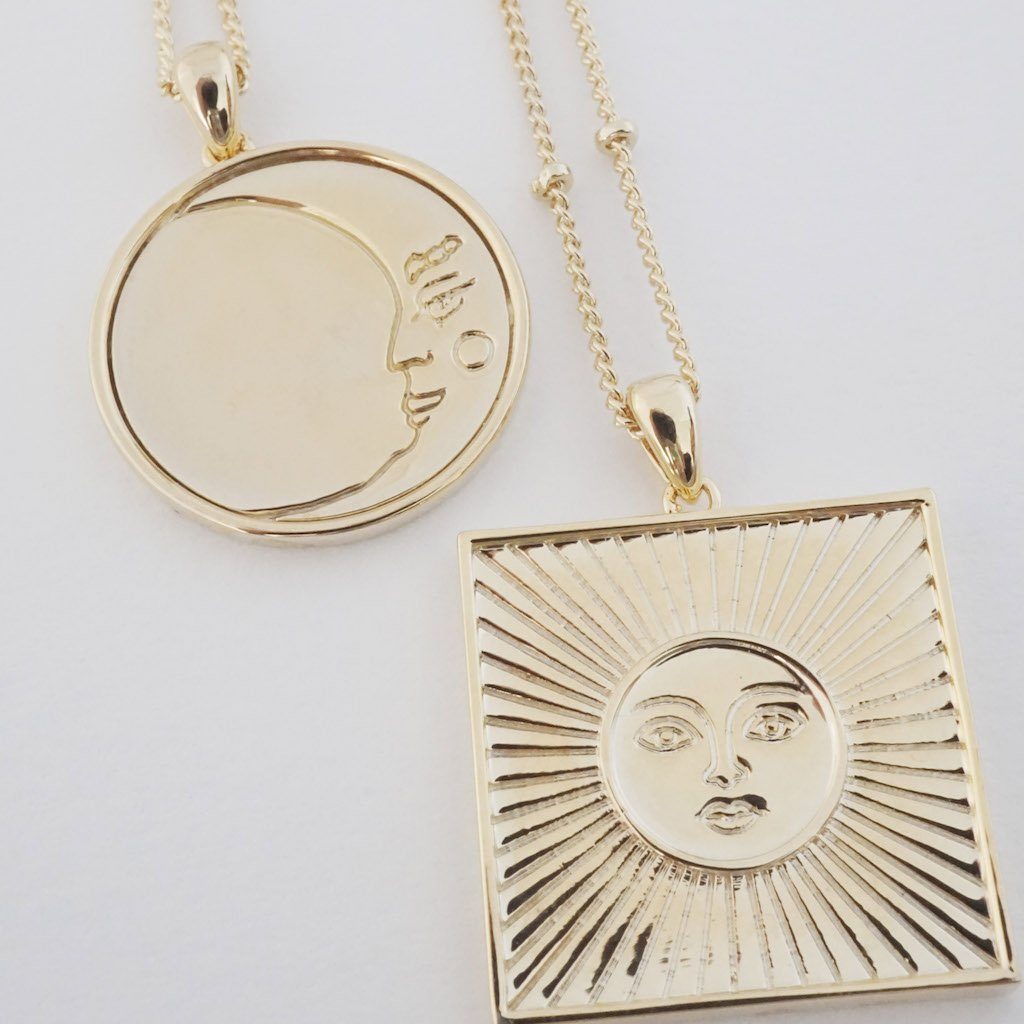 Moon Face Pendant Necklace