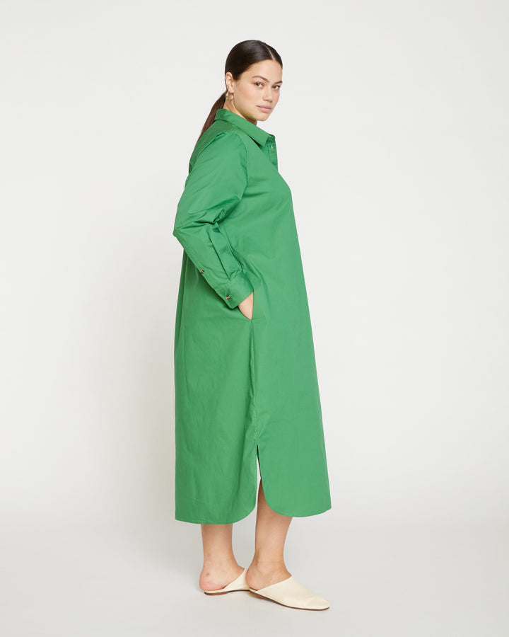 Odeon Stretch Poplin Shirtdress - Spearmint Candy