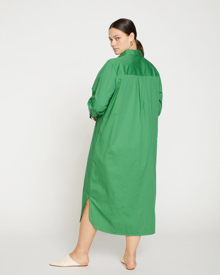 Odeon Stretch Poplin Shirtdress - Spearmint Candy