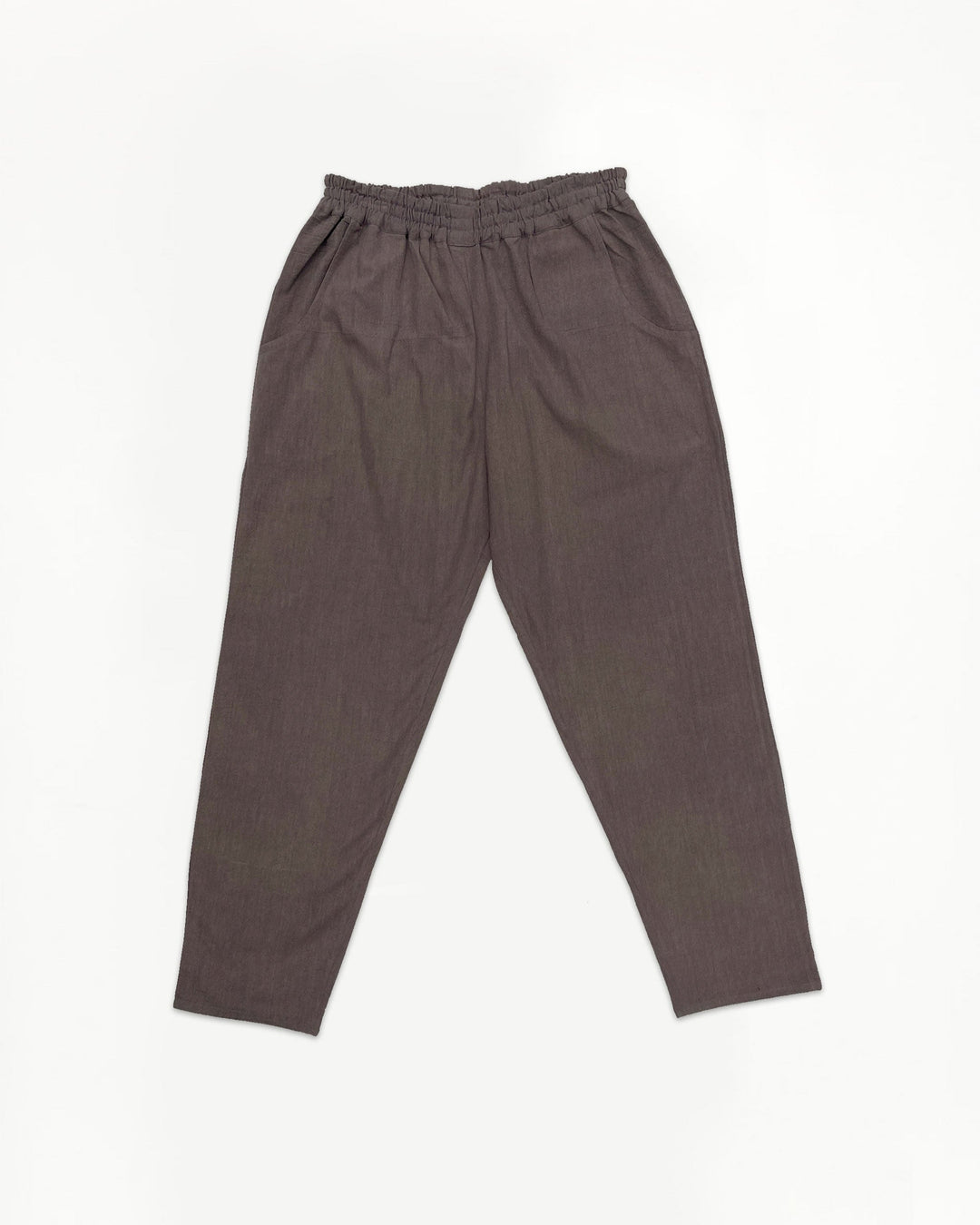 Brown Deck Pants in Handwoven Cotton, Bark