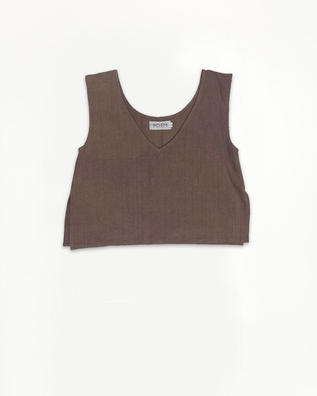 Handloom Blouse Tank Top in Bark-Brown