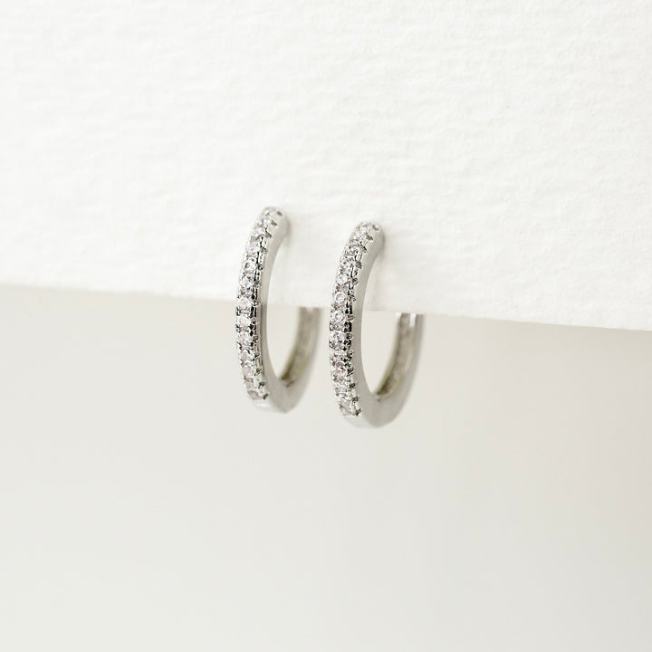 Pavé Eternity Locking Huggie Earrings