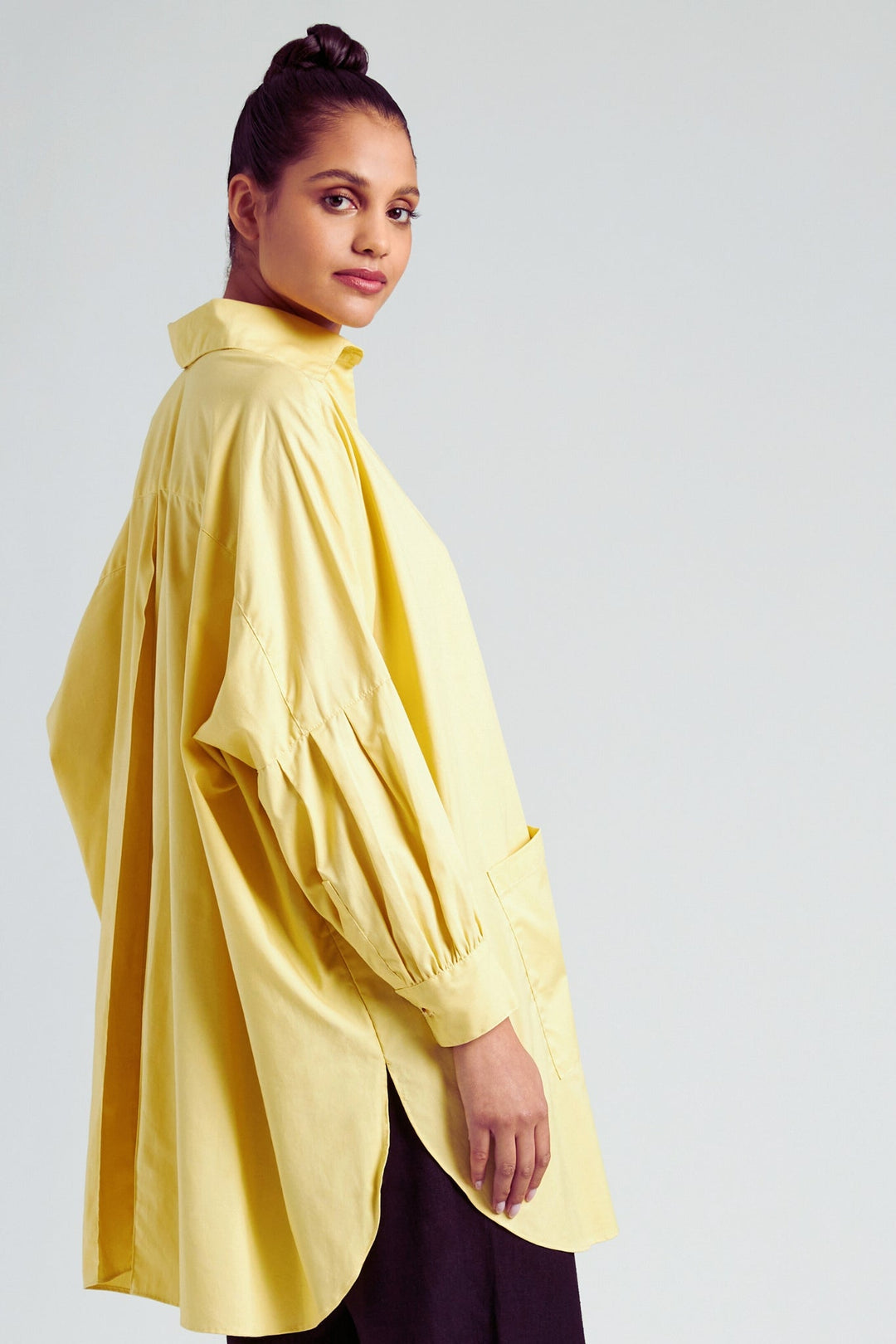 Cotton Smock Blouse - Celery