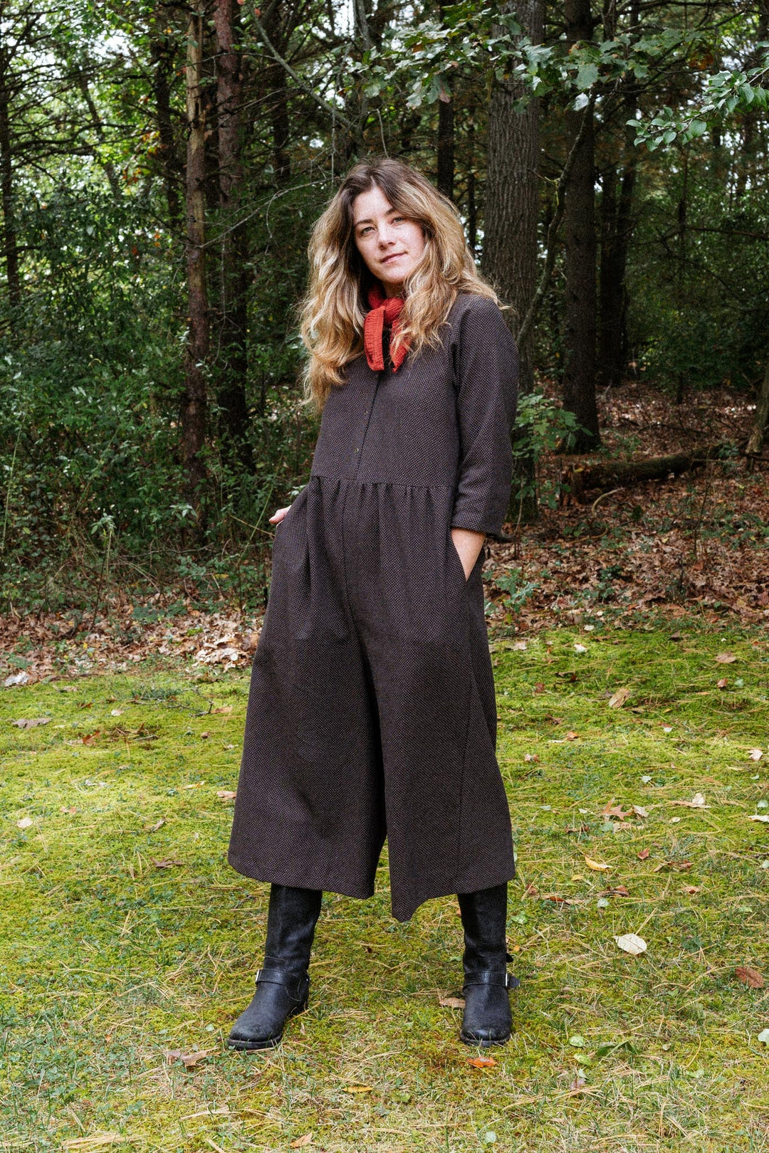 Ranch Jumpsuit in Espresso Dot