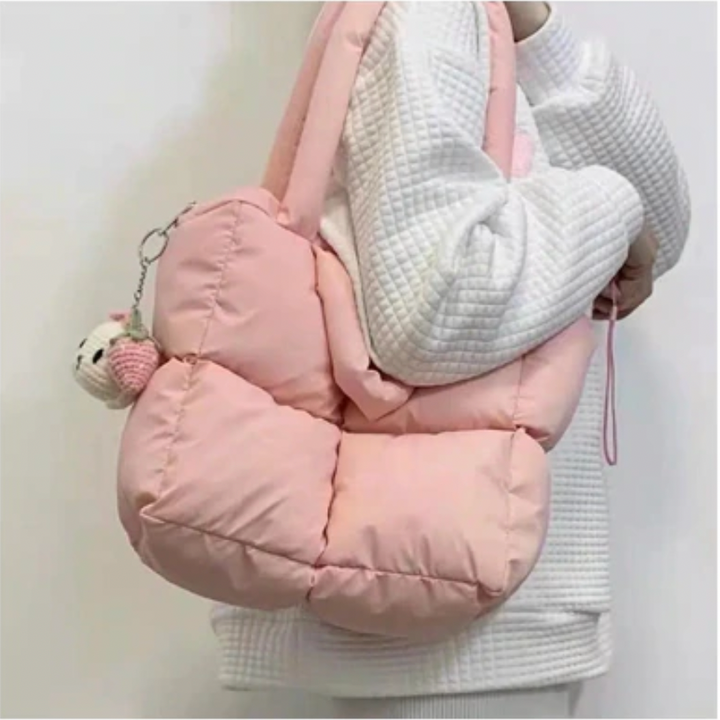 Space Cotton Puffer Bag - Pink