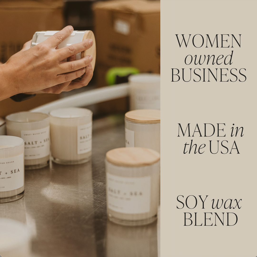 Cashmere and Vanilla Soy Candle - White Jar - 11 oz