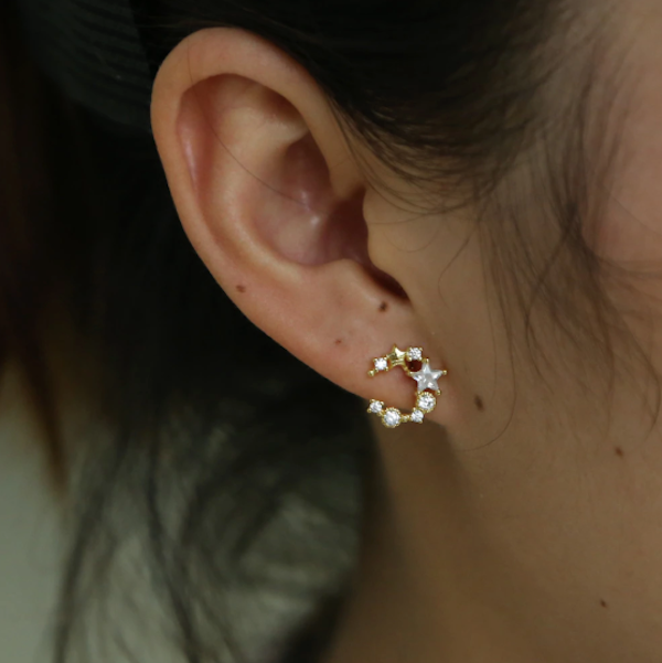 The Pearl Moon Stud Earrings