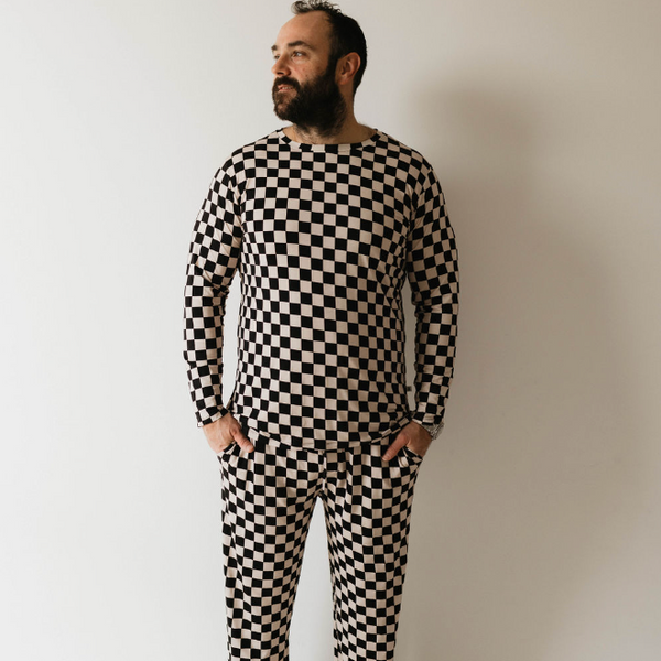 Black Checker  Adult Bamboo Pajamas – Altar PDX
