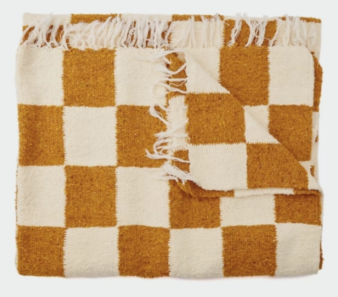 Gold Checkered Blanket