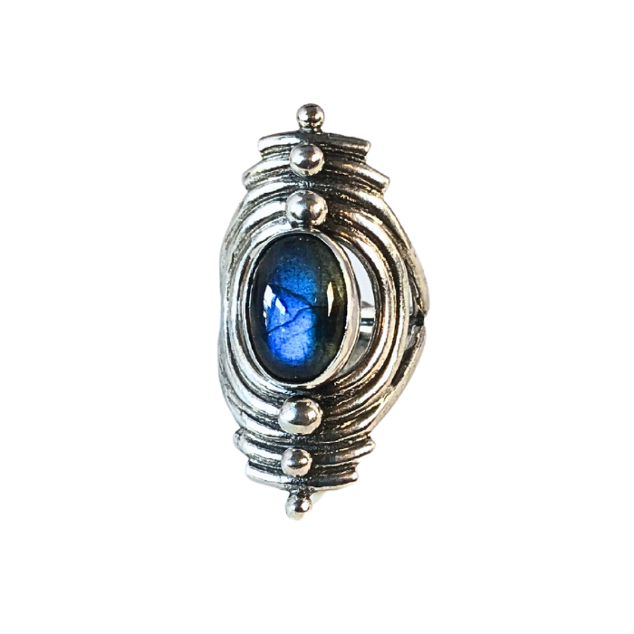 Silver + Labradorite Portal Ring