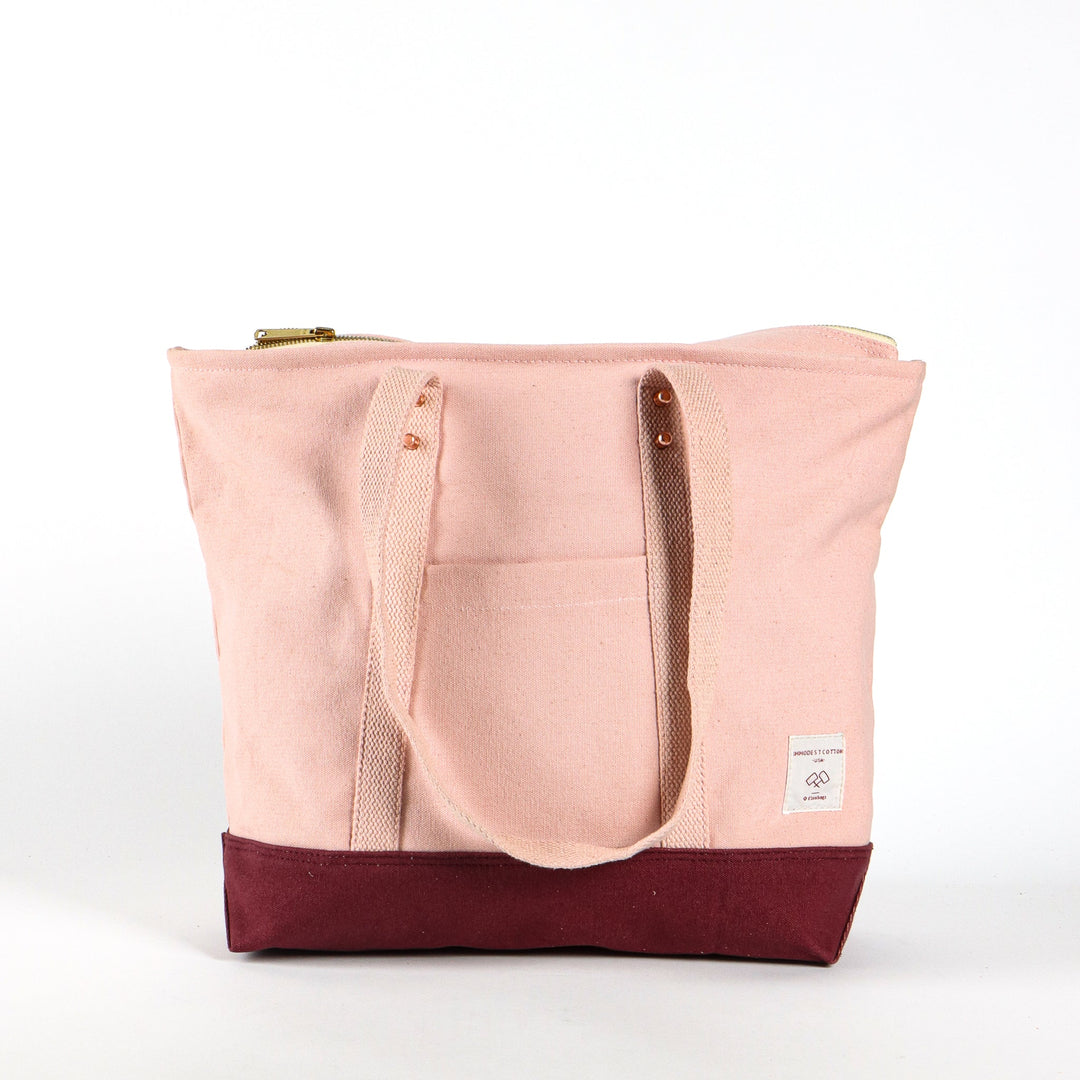 Small Zipper Tote | Pink+Plum