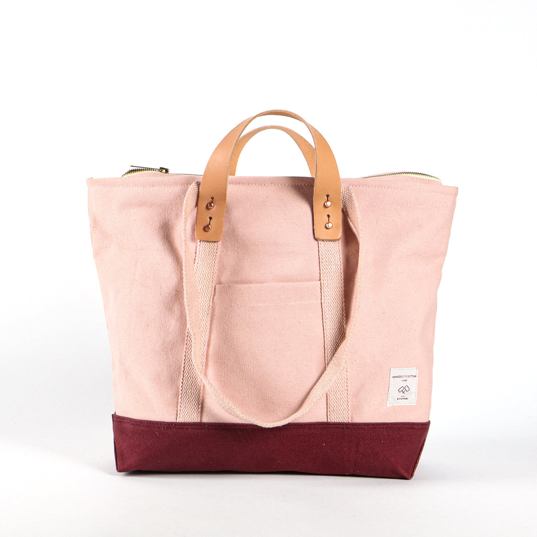 Small Zipper Tote | Pink+Plum