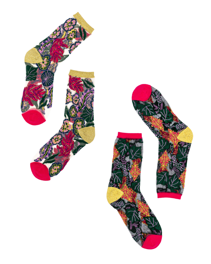 Fancy Floral Sheer Socks Bundle