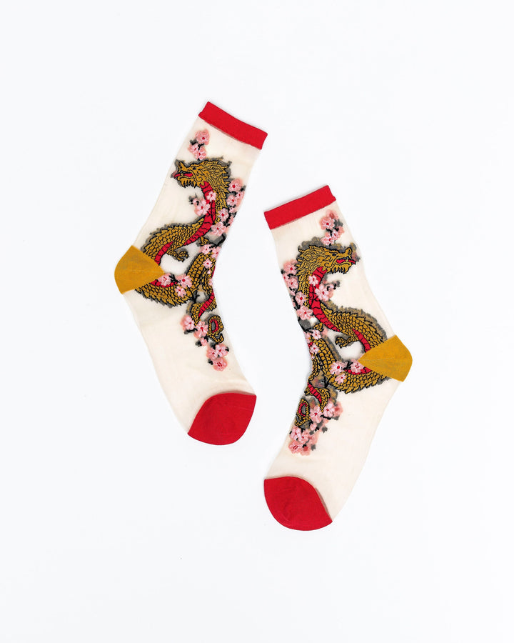 Year of the Dragon Sheer Crew Sock