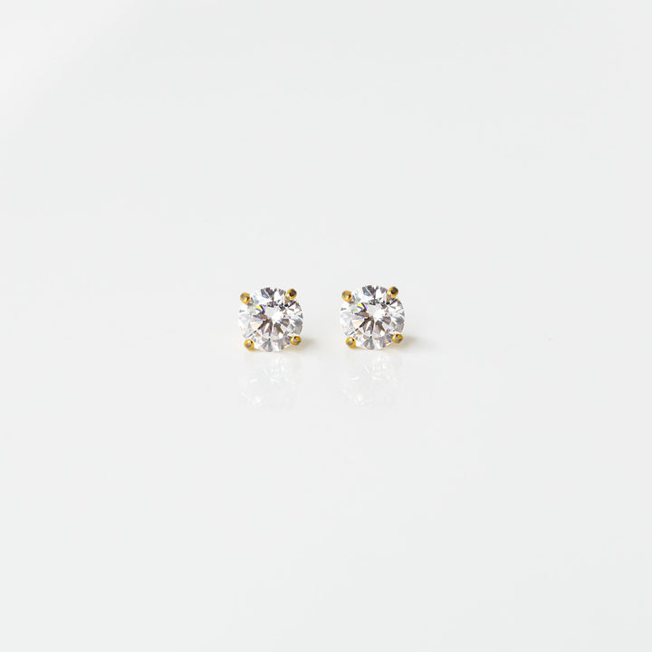 Solitaire Round Flat Back Sleeper Earrings