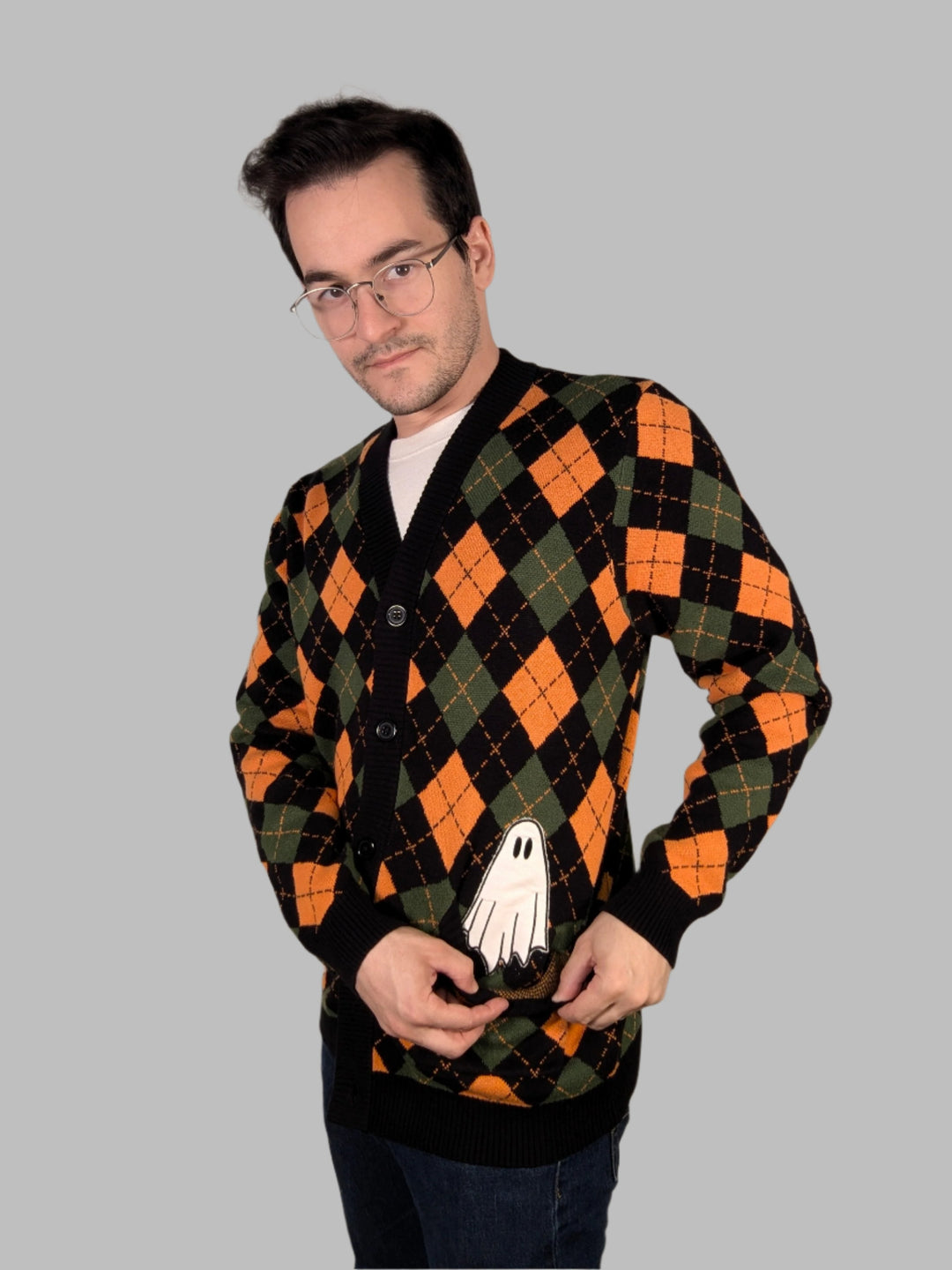 The Pocket Ghost Halloween Cardigan