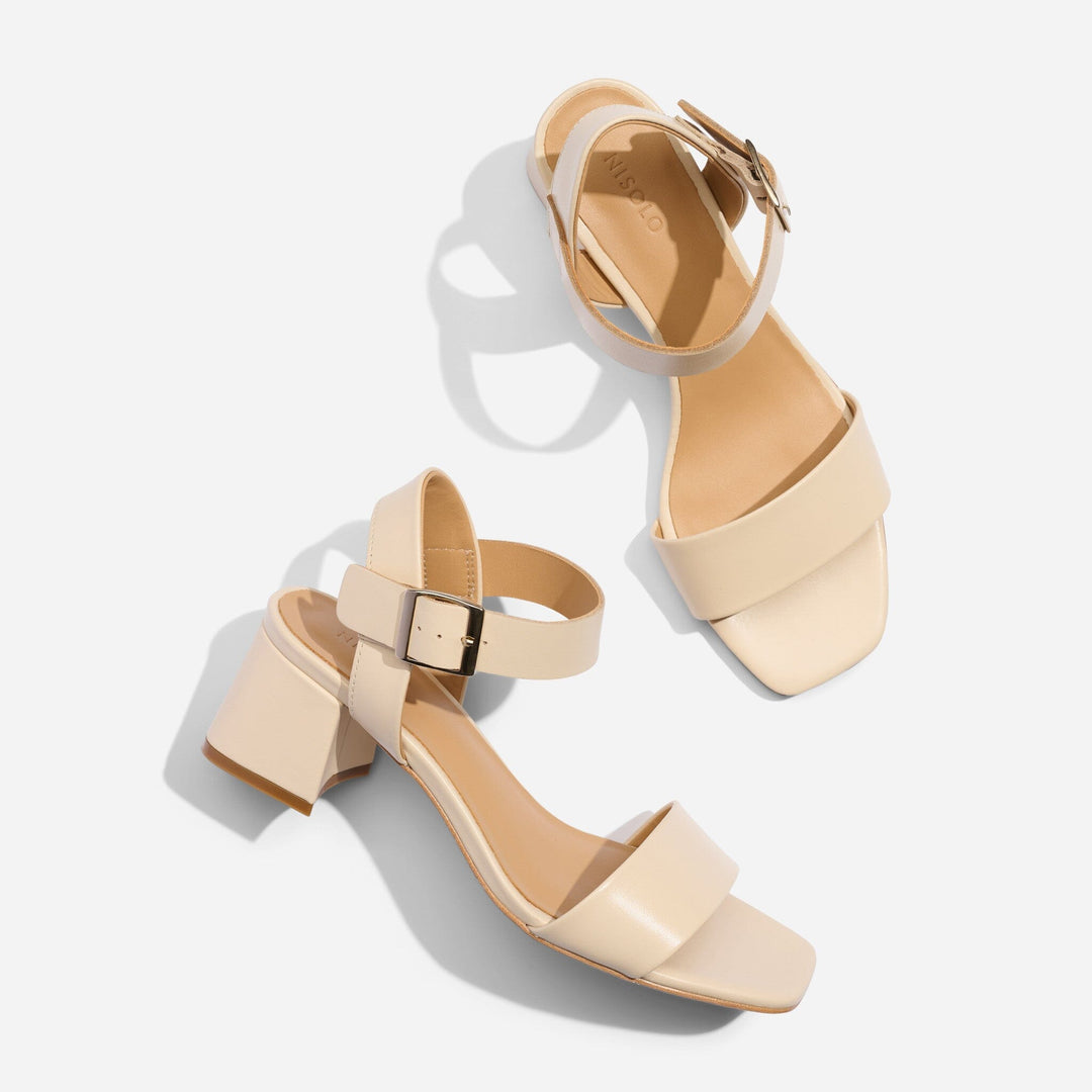 Stella Go-To Block Heel Sandal Bone