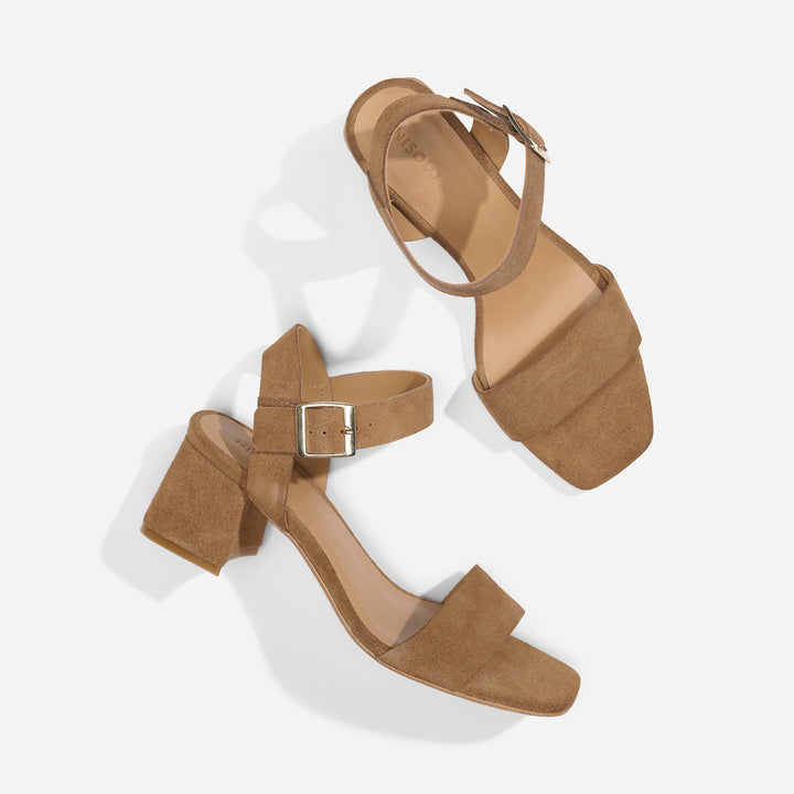 Stella Go-To Block Heel Taupe Suede