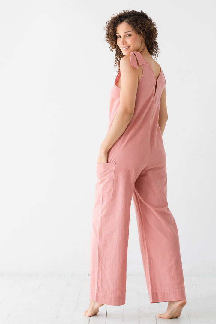 Tie Shoulder Jumpsuit by SALUA