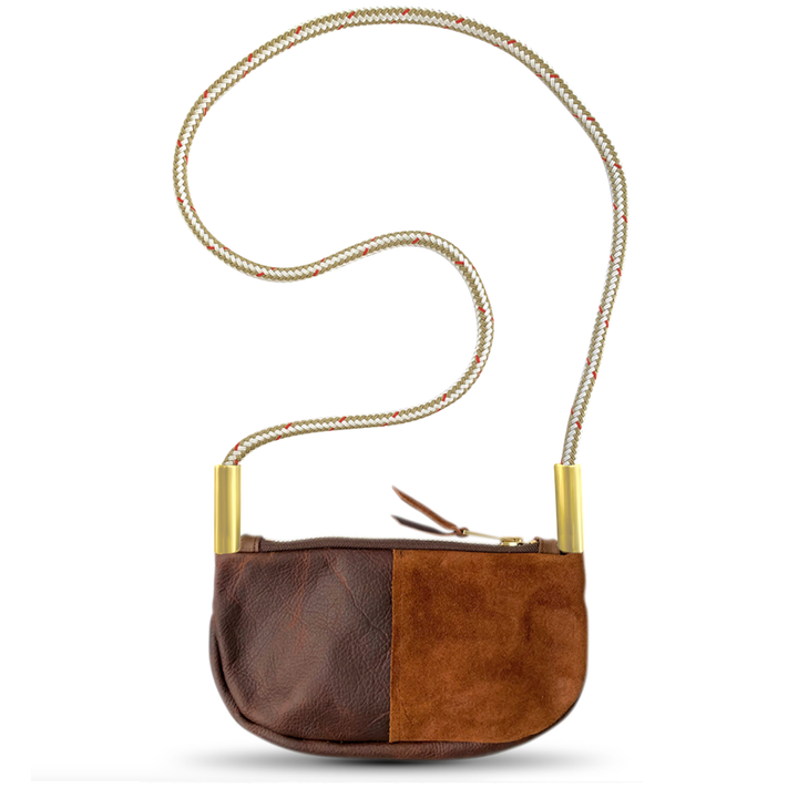 Zip Crossbody in Brown Leather