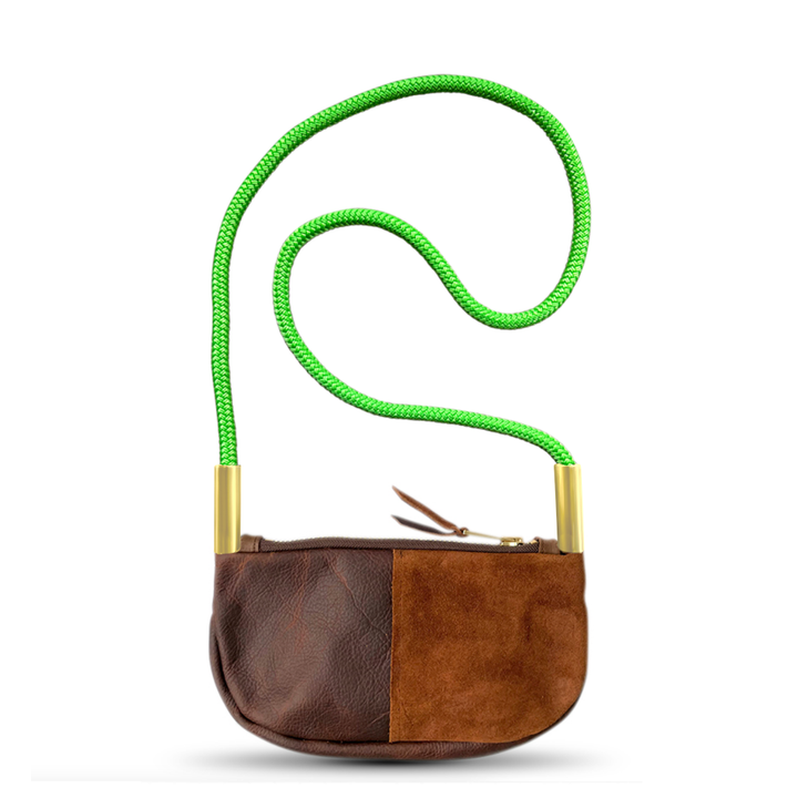 Zip Crossbody in Brown Leather