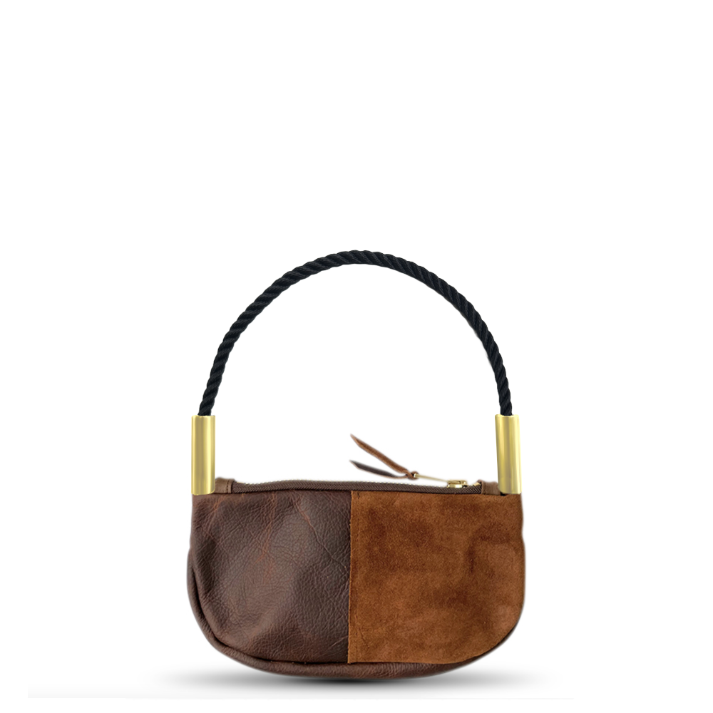 Zip Crossbody in Brown Leather