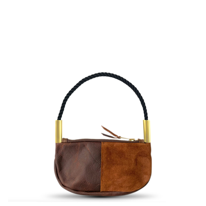 Zip Crossbody in Brown Leather