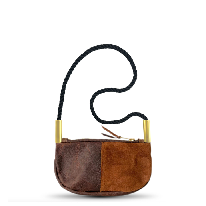 Zip Crossbody in Brown Leather